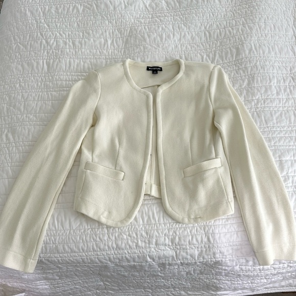Whistles Collarless Jersey Jacket - Picture 4 of 7
